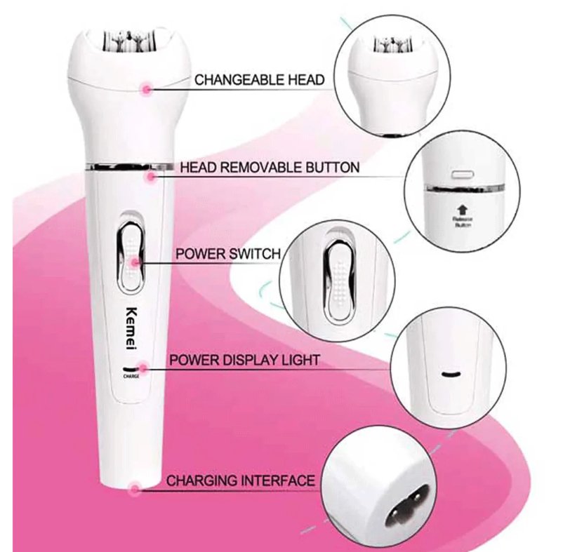 Kemel 5-in-1 Beauty Tools Kit – Facial Brush, Epilator, Shaver & Massager