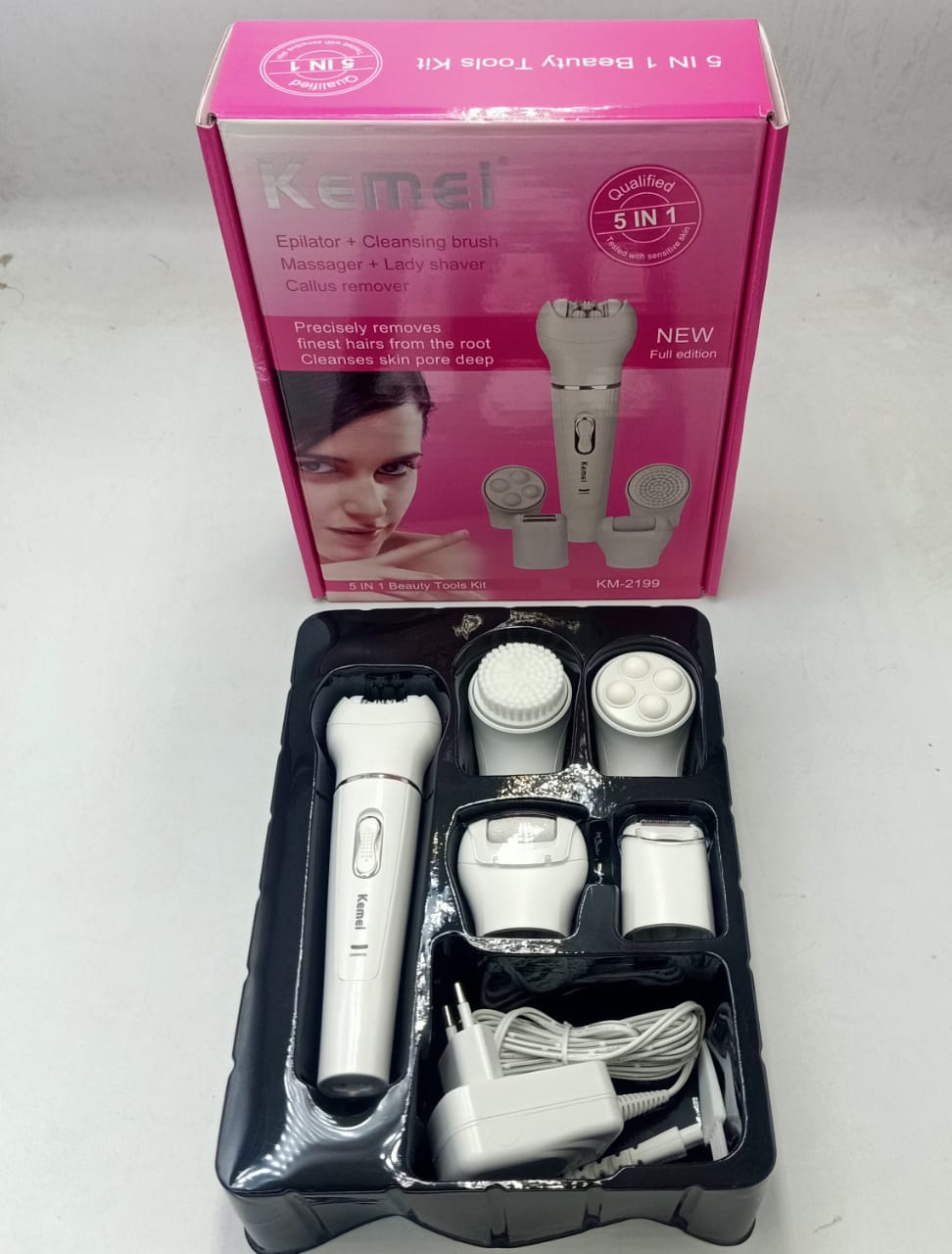Kemel 5-in-1 Beauty Tools Kit – Facial Brush, Epilator, Shaver & Massager