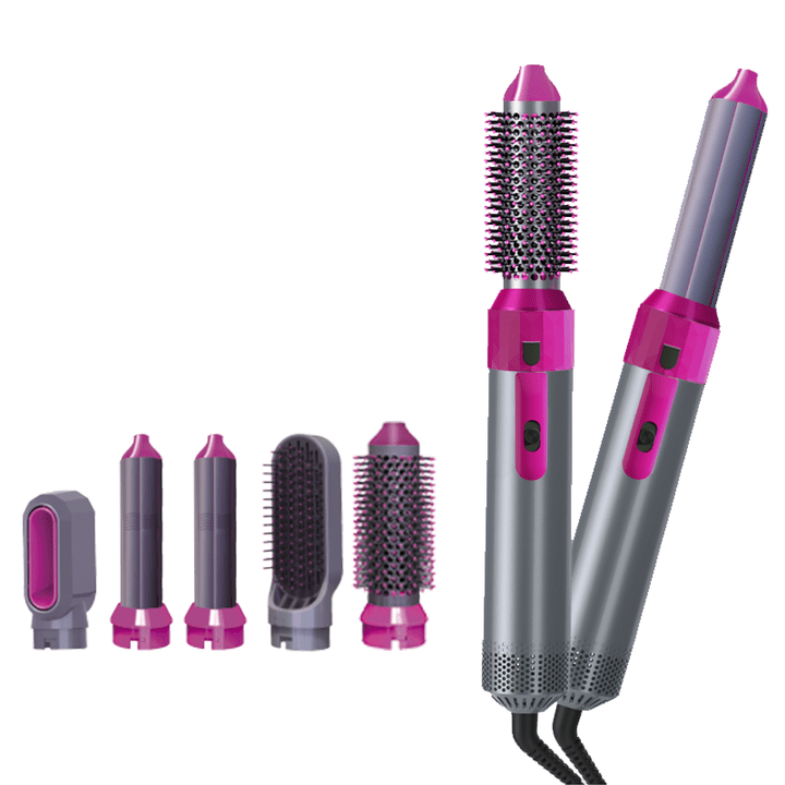5-in-1 Hot Air Brush – Hair Dryer, Straightener & Curler Styling Tool