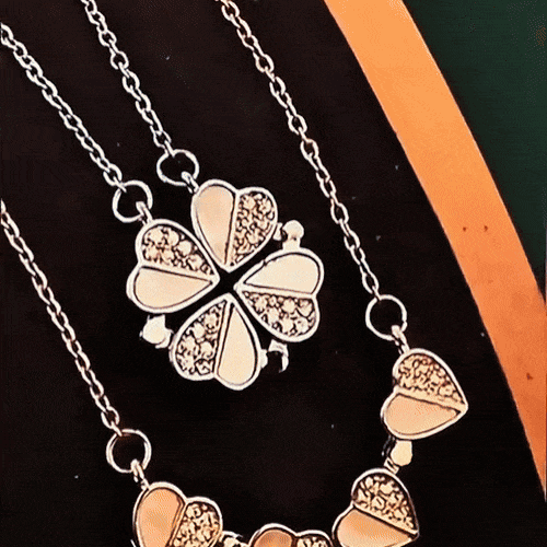 Luxury Four Leaf Clover Pendant Necklace – Crystal Heart Jewelry