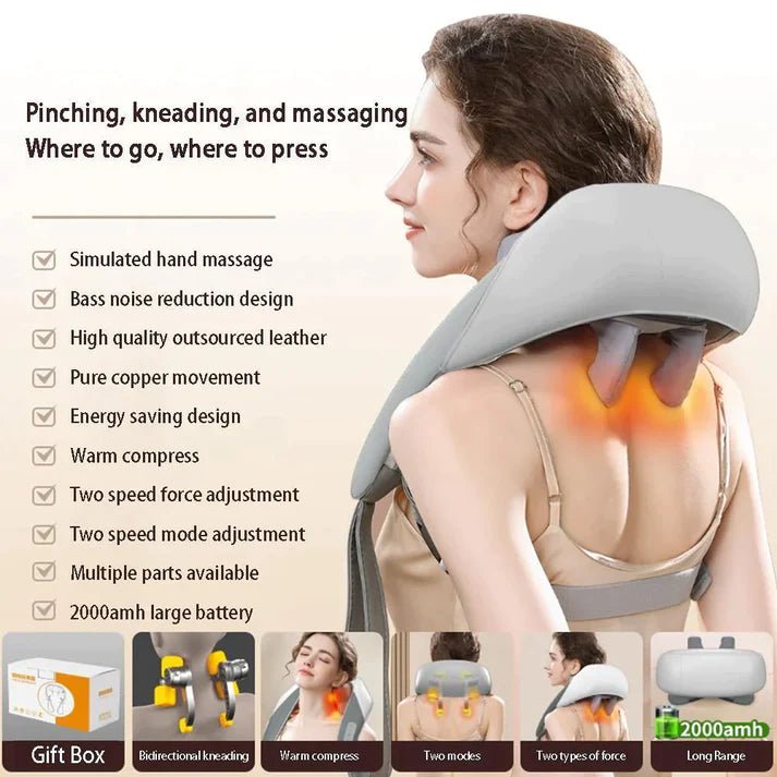 Electric Neck & Shoulder Massager Pillow with Heat