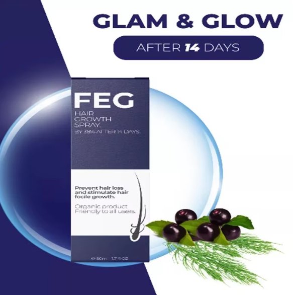 FEG Hair Growth Spray – Natural Hair Restoration, Anti-Hair Loss & Dandruff Control