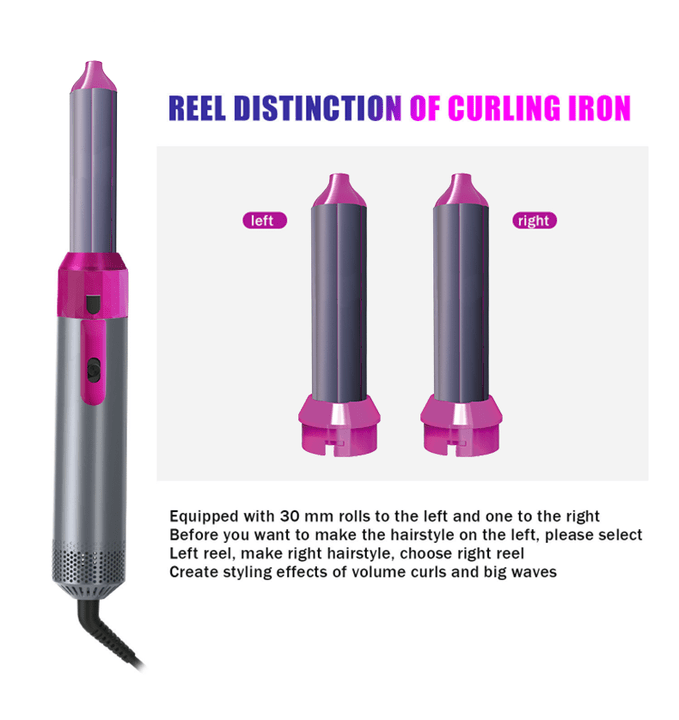 5-in-1 Hot Air Brush – Hair Dryer, Straightener & Curler Styling Tool