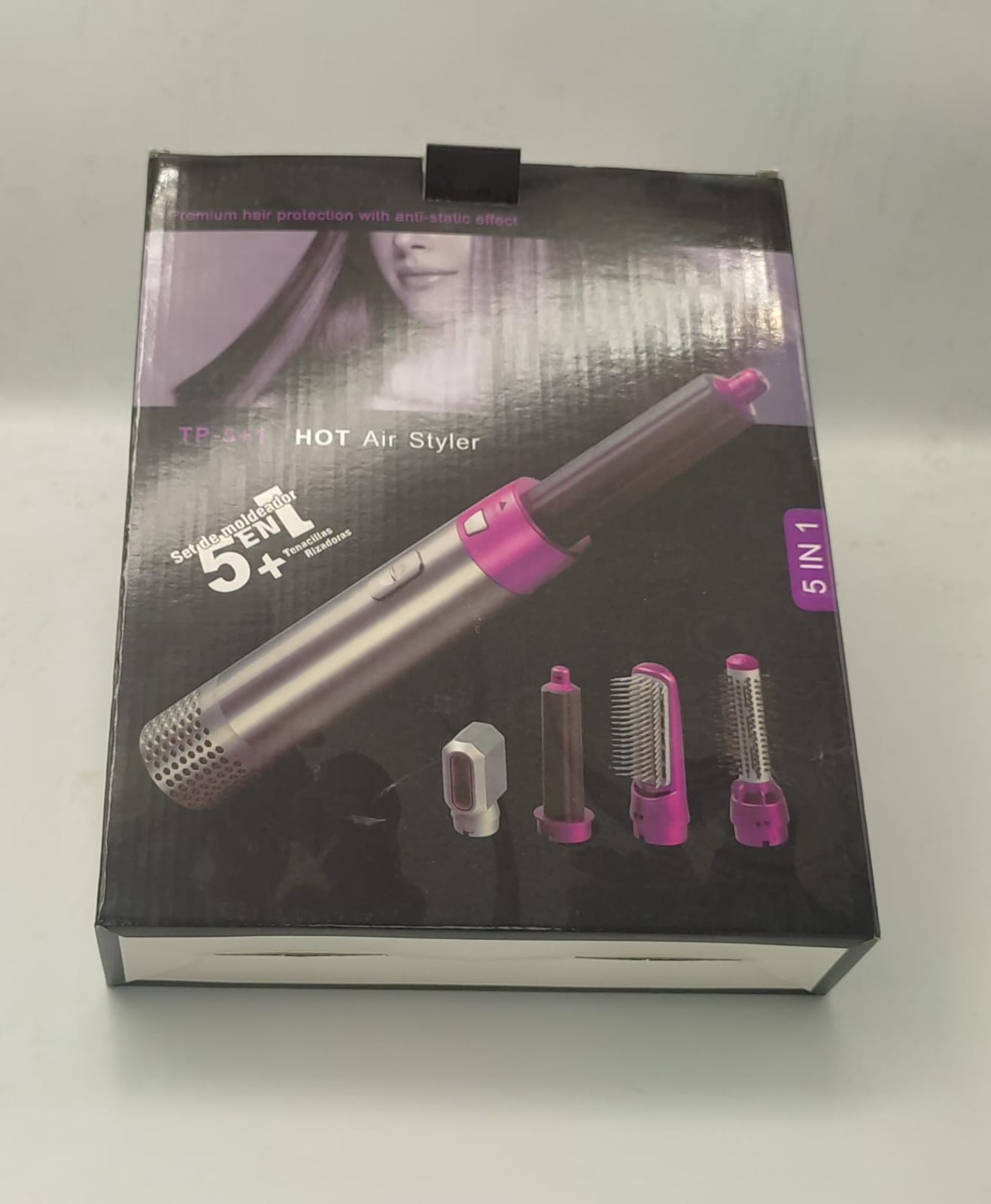 5-in-1 Hot Air Brush – Hair Dryer, Straightener & Curler Styling Tool