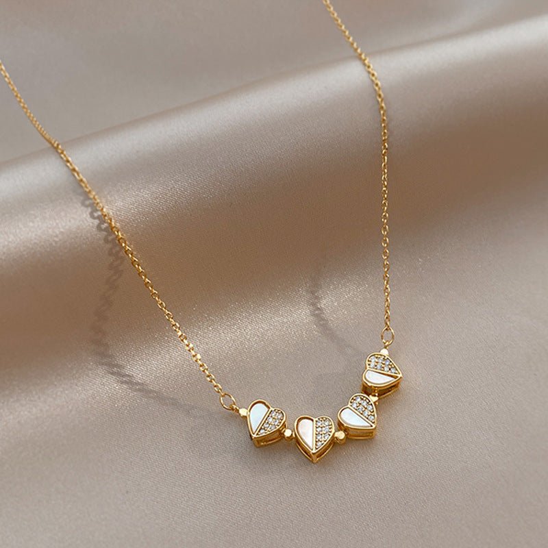 Luxury Four Leaf Clover Pendant Necklace – Crystal Heart Jewelry