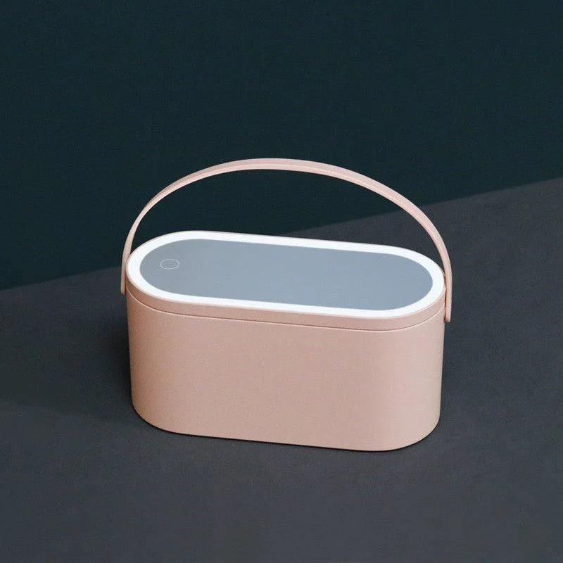 Portable LED Light Storage Box with Makeup Mirror